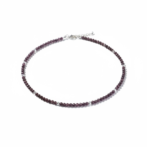 Lepidolite and Silver Hematite Necklace - Picture 2 of 3